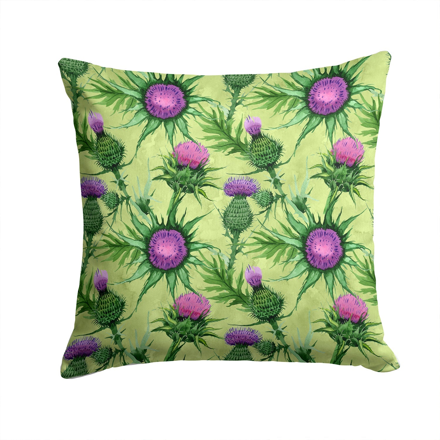 Thistle Decorative Throw Pillow 14x14 Indoor Outdoor Accent Cushion, Fabric Cover with Insert for Sofa, Bed, Porch & Living Room