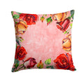 Roses Decorative Throw Pillow 14x14 Indoor Outdoor Accent Cushion, Fabric Cover with Insert for Sofa, Bed, Porch & Living Room
