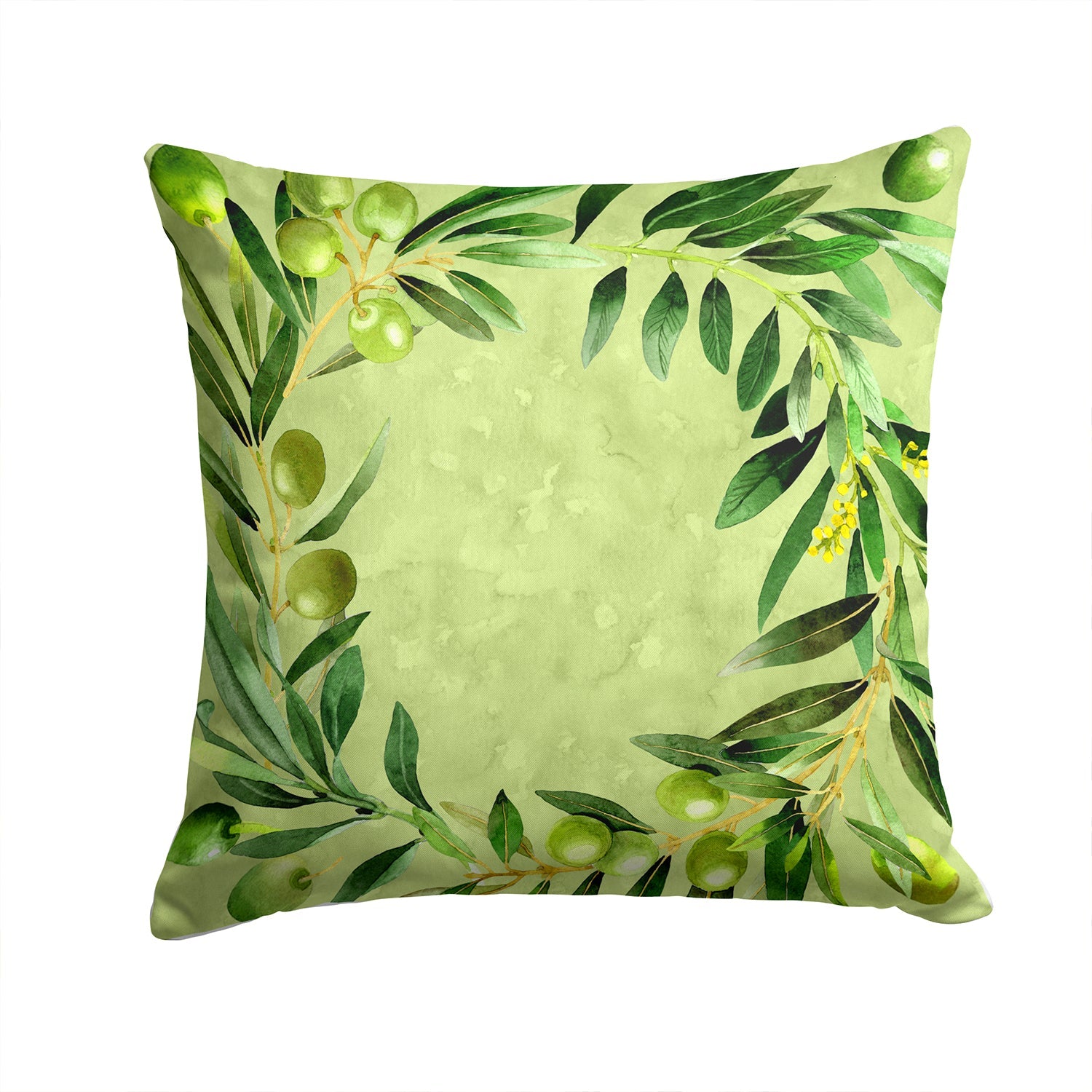 Olives Decorative Throw Pillow 14x14 Indoor Outdoor Accent Cushion, Fabric Cover with Insert for Sofa, Bed, Porch & Living Room