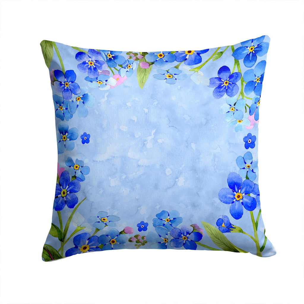 Myosotis flowers Decorative Throw Pillow 14x14 Indoor Outdoor Accent Cushion, Fabric Cover with Insert for Sofa, Bed, Porch & Living Room
