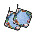 Feathers Pot Holder Set of 2 Heat Resistant Quilted Hot Pads 7.5 x 7.5 Inch, Insulated Kitchen Trivets for Cooking & Baking