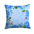 Blue Dahlias Decorative Throw Pillow 14x14 Indoor Outdoor Accent Cushion, Fabric Cover with Insert for Sofa, Bed, Porch & Living Room