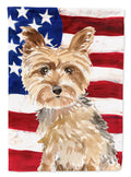 Patriotic USA Yorkshire Terrier House Flag 28x40 Porch Sleeve Pole Decorative Outside Yard Banner Artwork Wall Hanging, Polyester