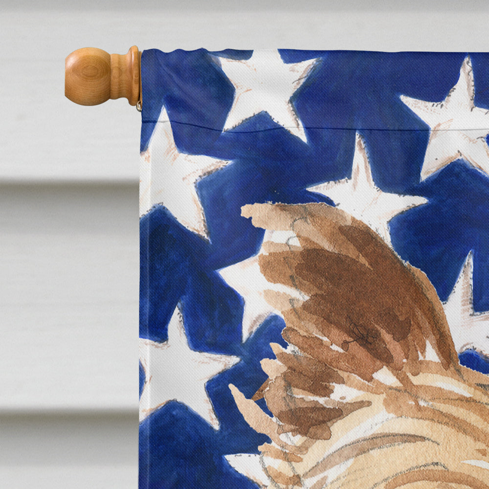 Patriotic USA Yorkshire Terrier House Flag 28x40 Porch Sleeve Pole Decorative Outside Yard Banner Artwork Wall Hanging, Polyester