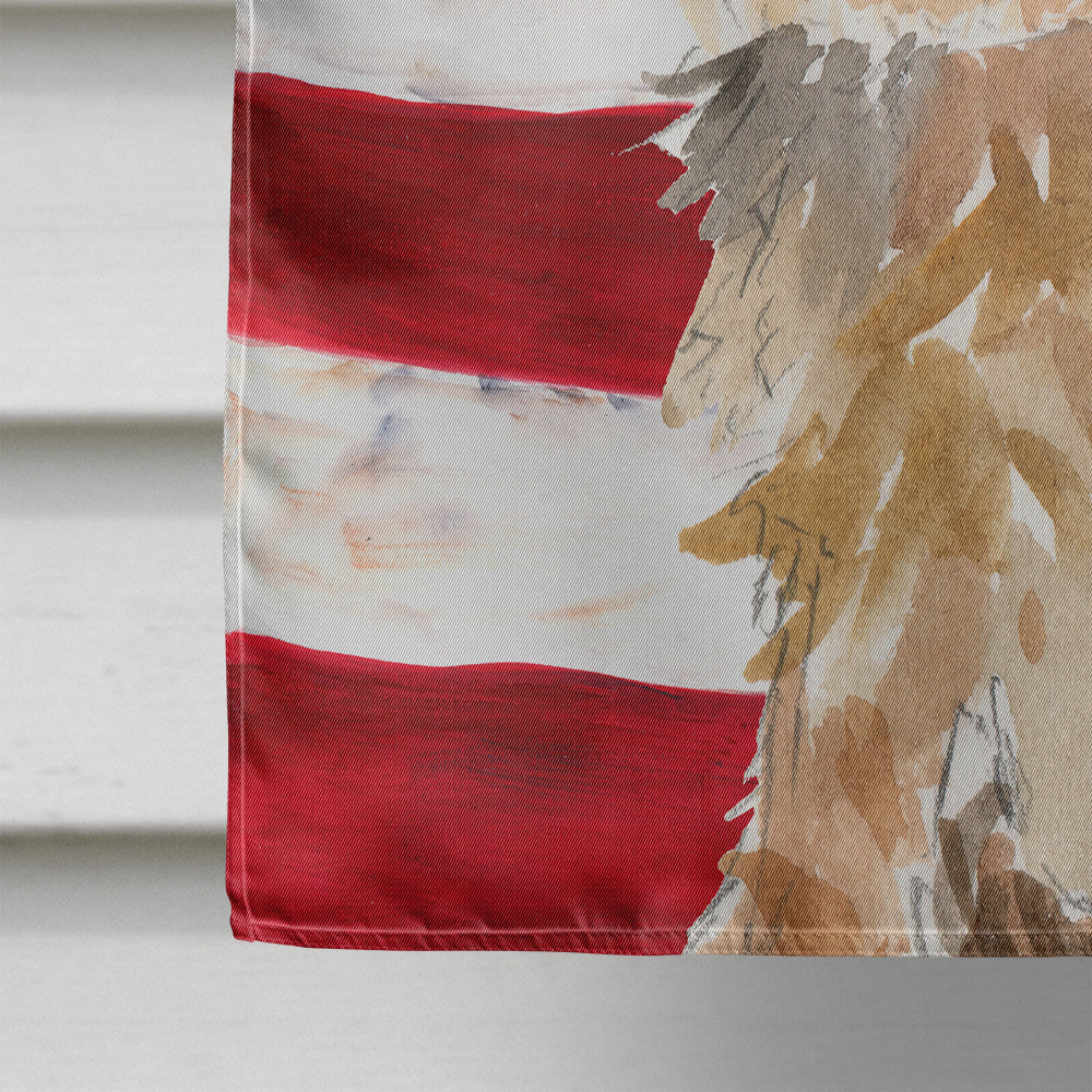 Patriotic USA Yorkshire Terrier House Flag 28x40 Porch Sleeve Pole Decorative Outside Yard Banner Artwork Wall Hanging, Polyester