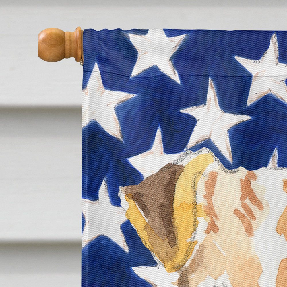 Patriotic USA Fox Terrier House Flag 28x40 Porch Sleeve Pole Decorative Outside Yard Banner Artwork Wall Hanging, Polyester