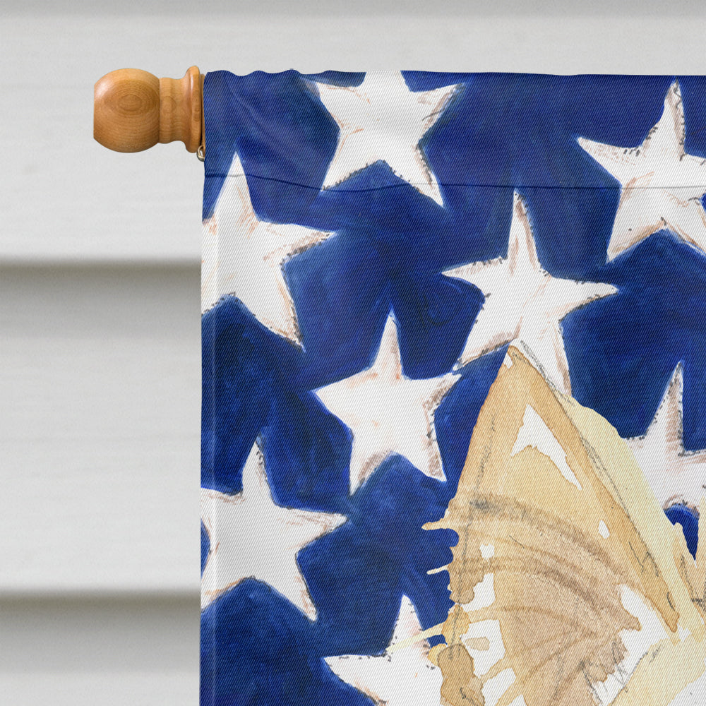 Patriotic USA White Collie House Flag 28x40 Porch Sleeve Pole Decorative Outside Yard Banner Artwork Wall Hanging, Polyester