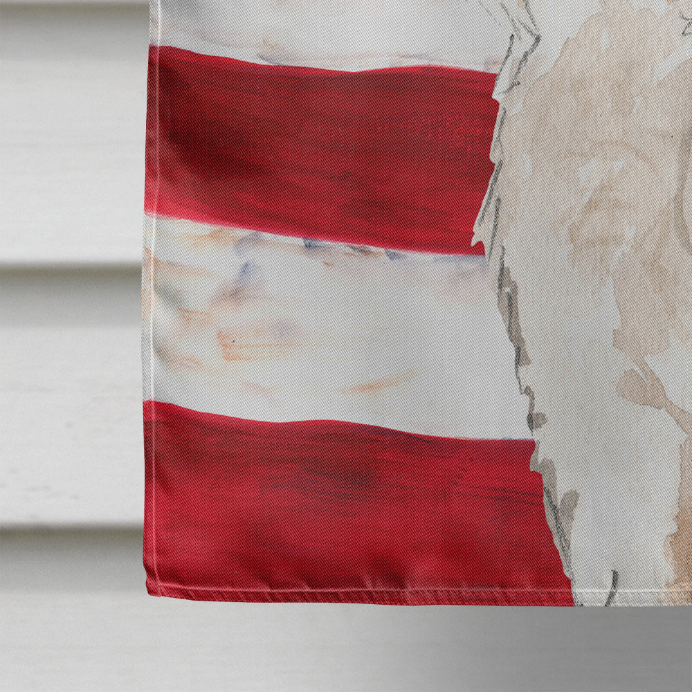 Patriotic USA Wheaten Terrier House Flag 28x40 Porch Sleeve Pole Decorative Outside Yard Banner Artwork Wall Hanging, Polyester