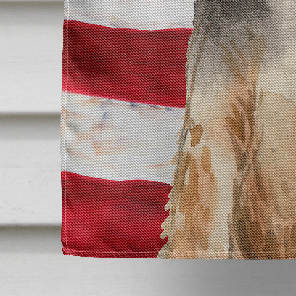 Patriotic USA Welsh Terrier House Flag 28x40 Porch Sleeve Pole Decorative Outside Yard Banner Artwork Wall Hanging, Polyester