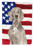 Patriotic USA Weimaraner House Flag 28x40 Porch Sleeve Pole Decorative Outside Yard Banner Artwork Wall Hanging, Polyester