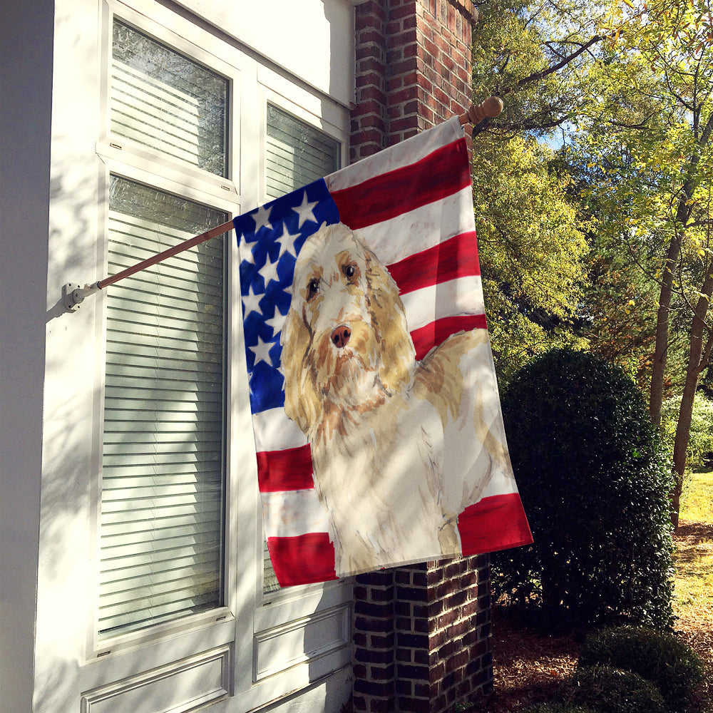 Patriotic USA Spinone Italiano House Flag 28x40 Porch Sleeve Pole Decorative Outside Yard Banner Artwork Wall Hanging, Polyester
