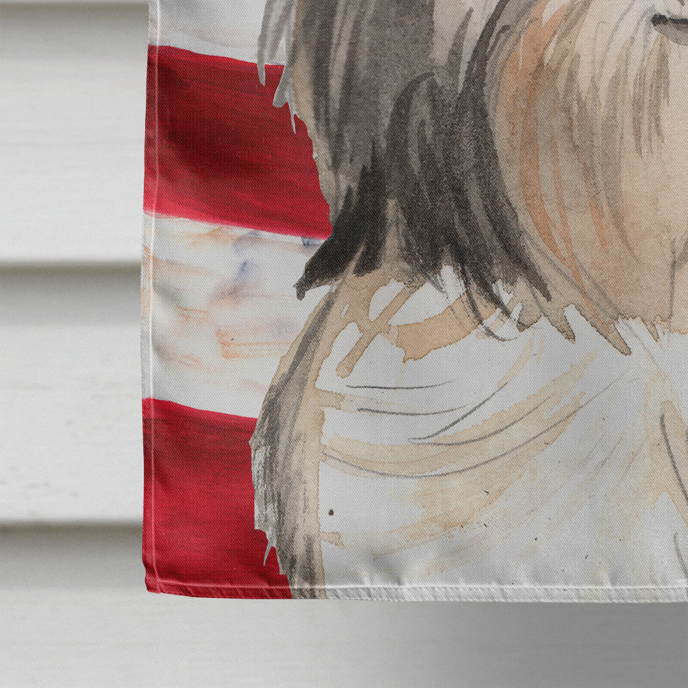 Patriotic USA Shih Tzu House Flag 28x40 Porch Sleeve Pole Decorative Outside Yard Banner Artwork Wall Hanging, Polyester