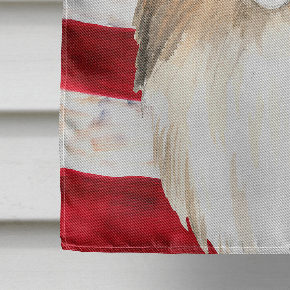 Patriotic USA Sheltie House Flag 28x40 Porch Sleeve Pole Decorative Outside Yard Banner Artwork Wall Hanging, Polyester