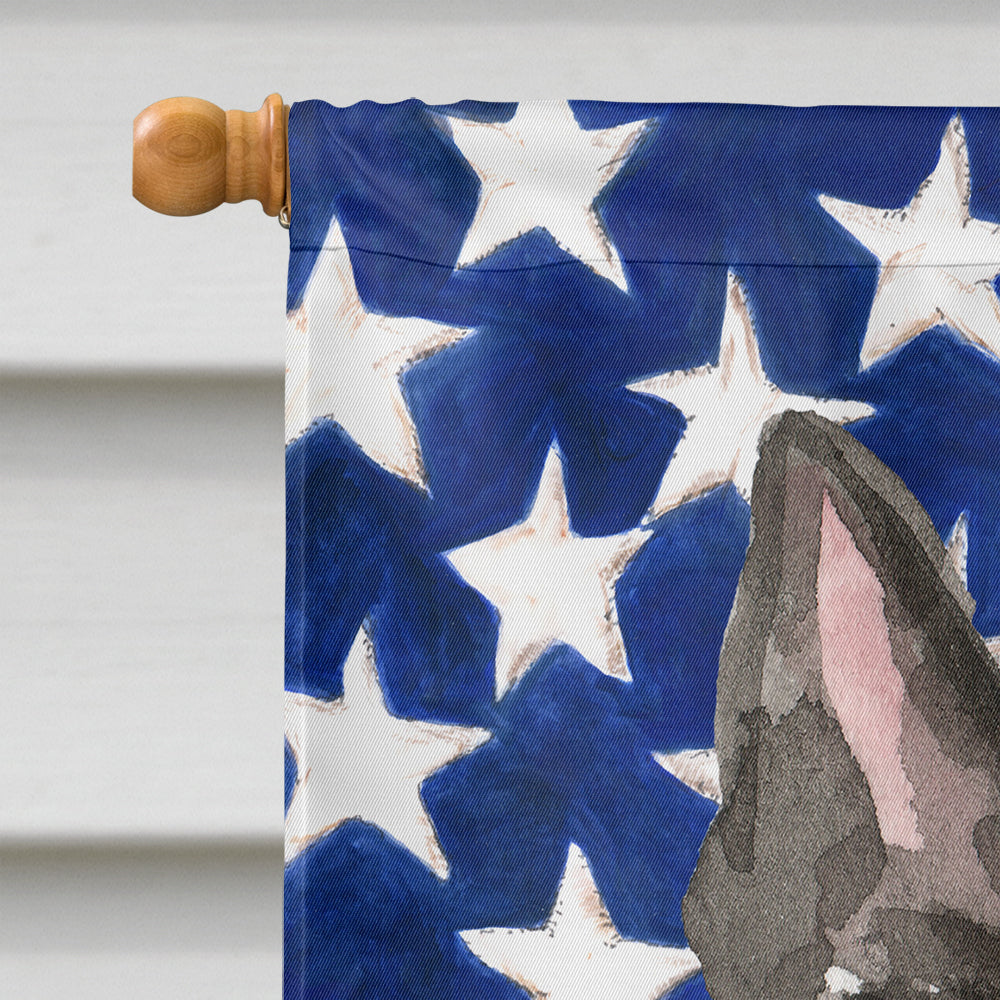 Patriotic USA Scottish Terrier House Flag 28x40 Porch Sleeve Pole Decorative Outside Yard Banner Artwork Wall Hanging, Polyester