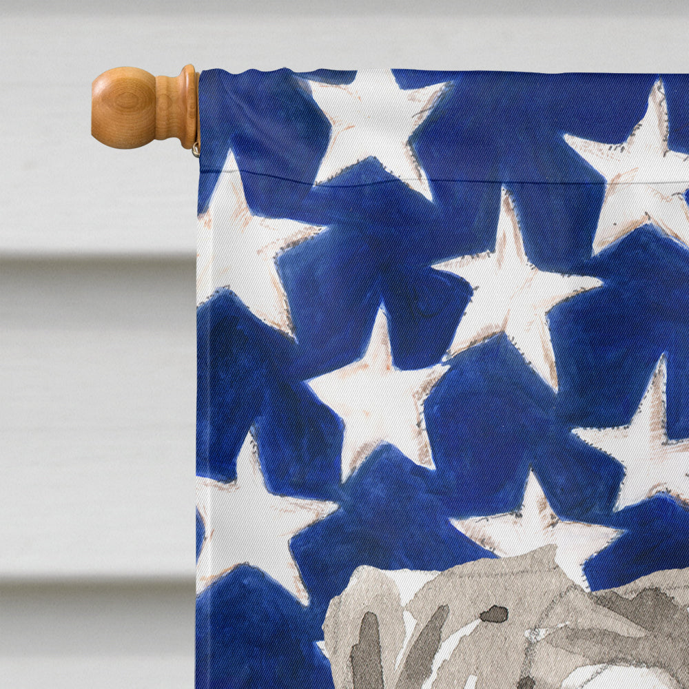 Patriotic USA Schnauzer #1 House Flag 28x40 Porch Sleeve Pole Decorative Outside Yard Banner Artwork Wall Hanging, Polyester