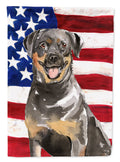 Patriotic USA Rottweiler House Flag 28x40 Porch Sleeve Pole Decorative Outside Yard Banner Artwork Wall Hanging, Polyester