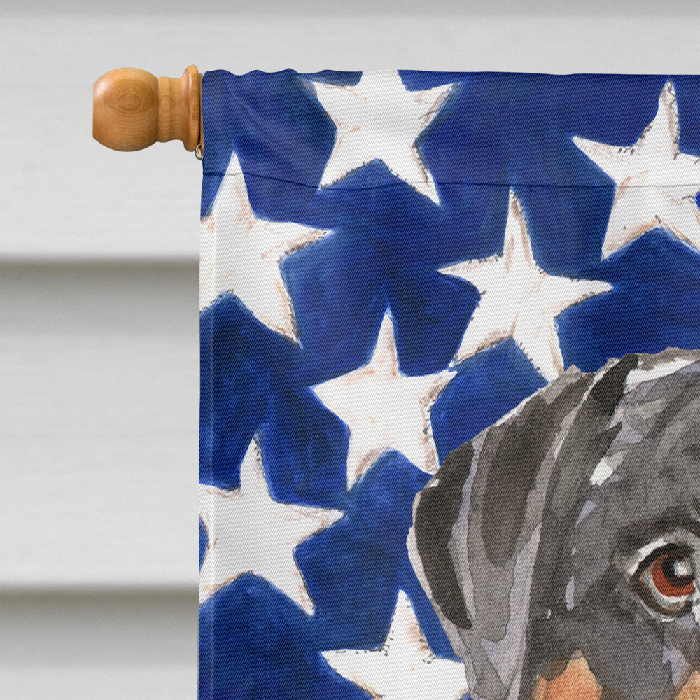 Patriotic USA Rottweiler House Flag 28x40 Porch Sleeve Pole Decorative Outside Yard Banner Artwork Wall Hanging, Polyester