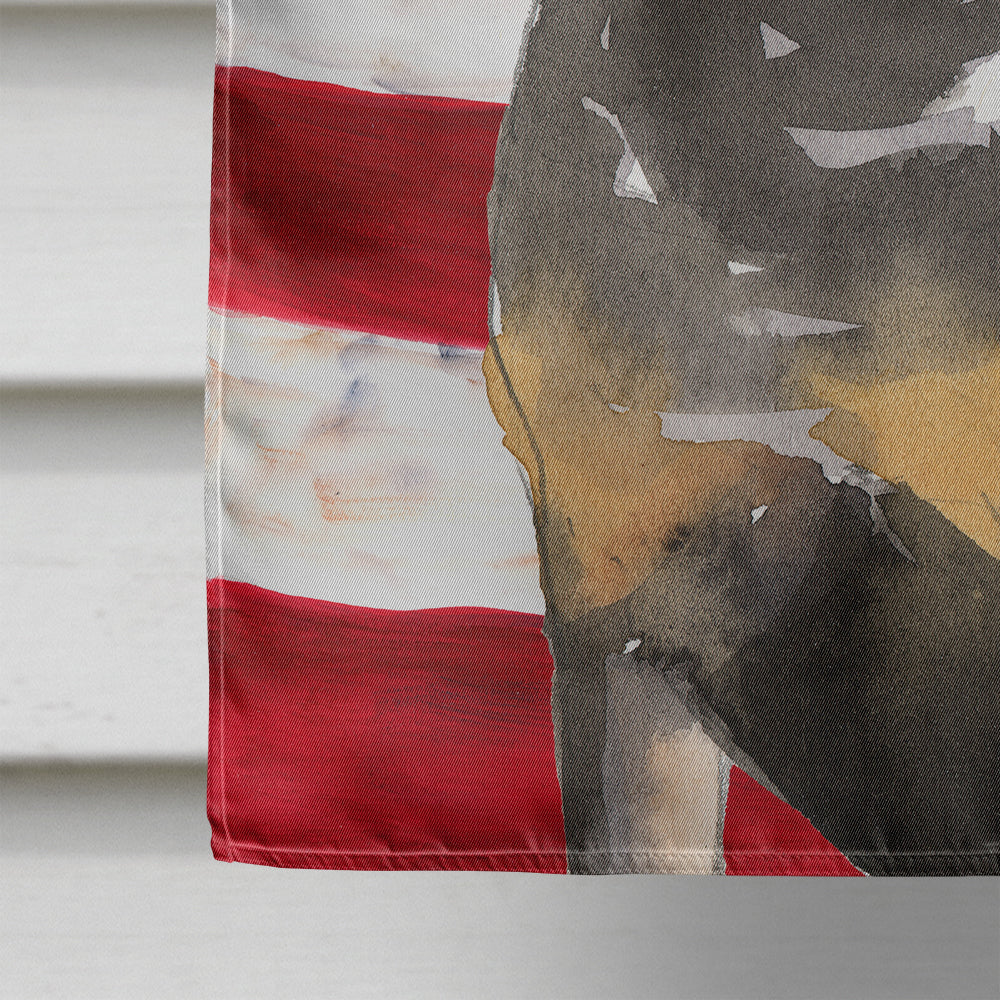 Patriotic USA Rottweiler House Flag 28x40 Porch Sleeve Pole Decorative Outside Yard Banner Artwork Wall Hanging, Polyester