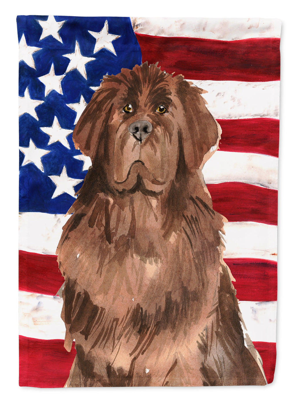 Patriotic USA Newfoundland House Flag 28x40 Porch Sleeve Pole Decorative Outside Yard Banner Artwork Wall Hanging, Polyester