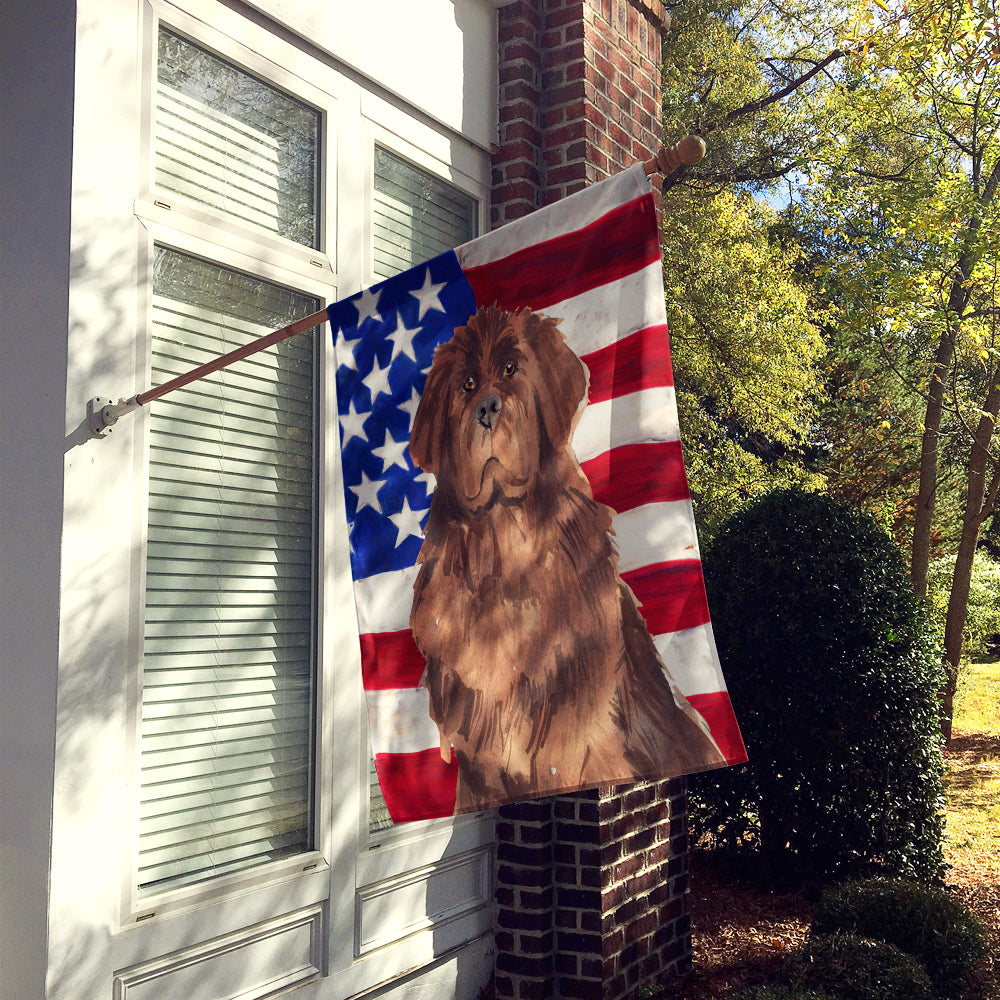 Patriotic USA Newfoundland House Flag 28x40 Porch Sleeve Pole Decorative Outside Yard Banner Artwork Wall Hanging, Polyester