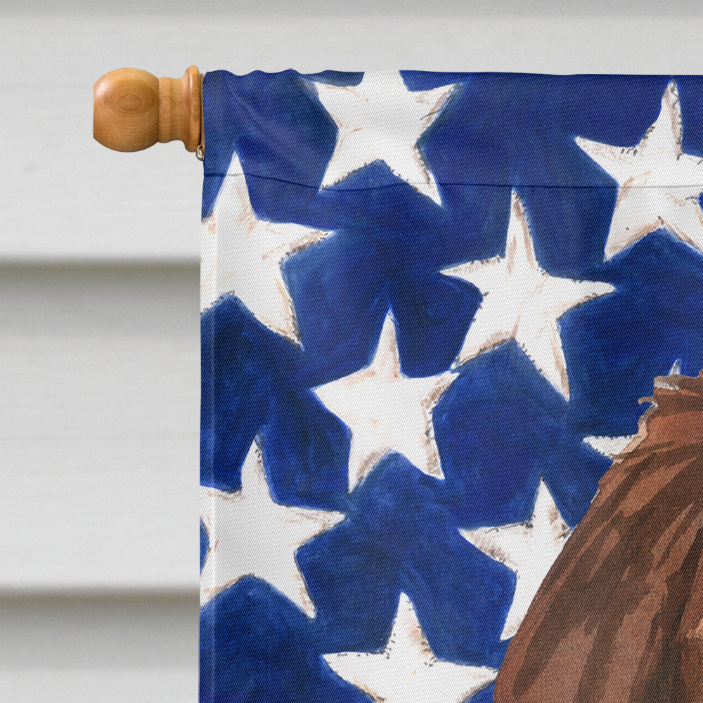 Patriotic USA Newfoundland House Flag 28x40 Porch Sleeve Pole Decorative Outside Yard Banner Artwork Wall Hanging, Polyester