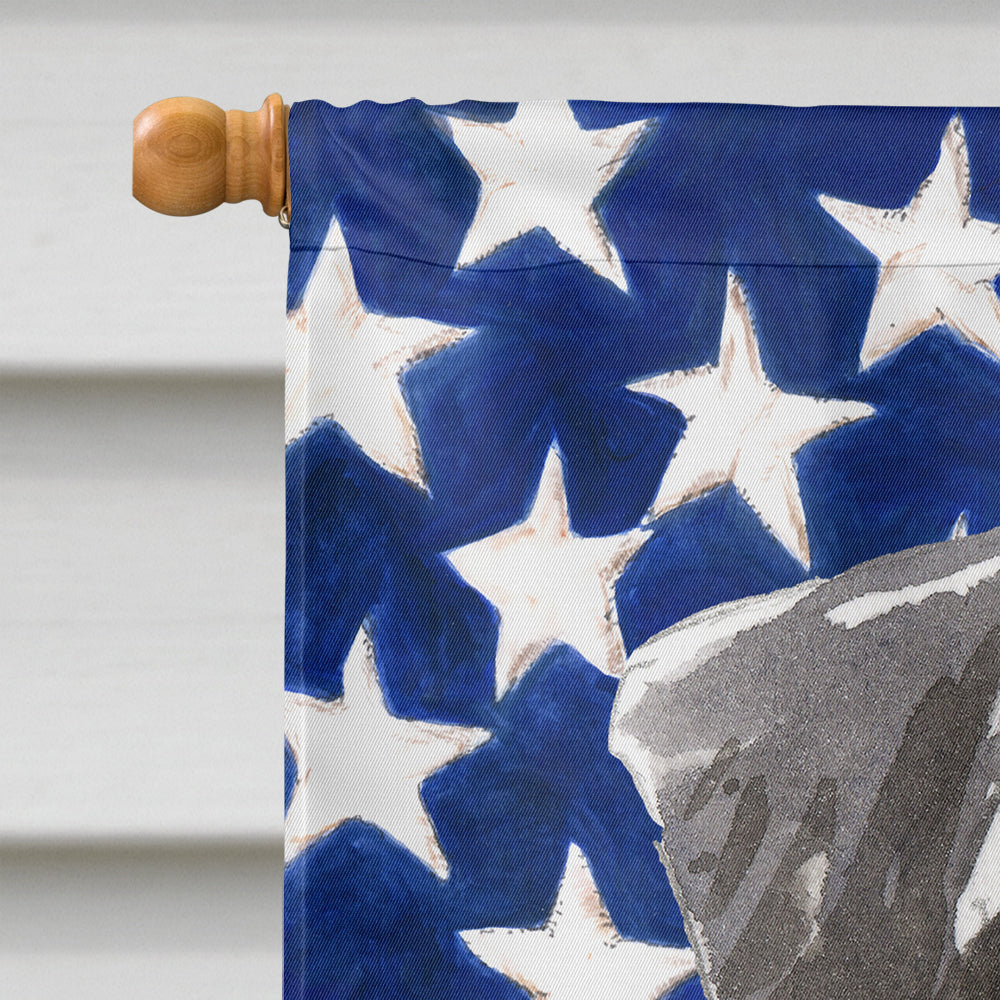 Patriotic USA Schnauzer #2 House Flag 28x40 Porch Sleeve Pole Decorative Outside Yard Banner Artwork Wall Hanging, Polyester