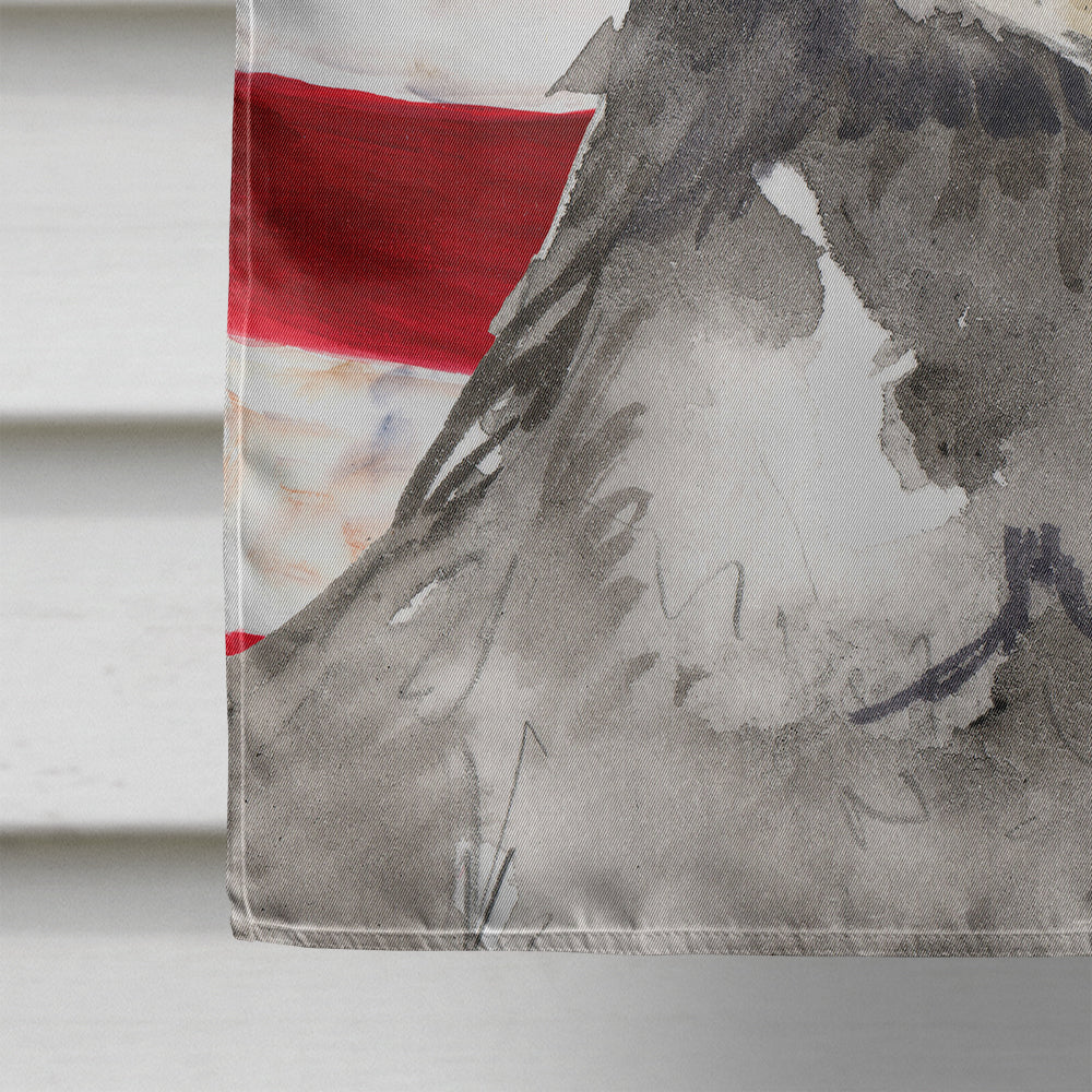 Patriotic USA Schnauzer #2 House Flag 28x40 Porch Sleeve Pole Decorative Outside Yard Banner Artwork Wall Hanging, Polyester