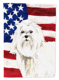 Patriotic USA Maltese House Flag 28x40 Porch Sleeve Pole Decorative Outside Yard Banner Artwork Wall Hanging, Polyester
