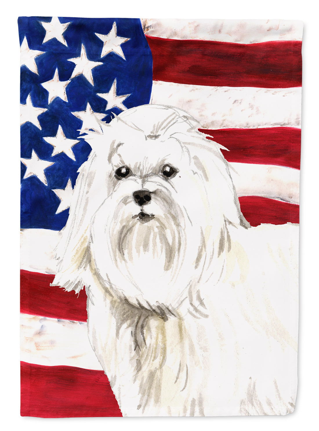 Patriotic USA Maltese House Flag 28x40 Porch Sleeve Pole Decorative Outside Yard Banner Artwork Wall Hanging, Polyester