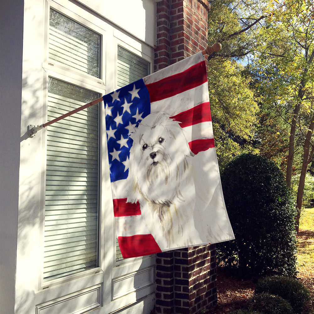 Patriotic USA Maltese House Flag 28x40 Porch Sleeve Pole Decorative Outside Yard Banner Artwork Wall Hanging, Polyester
