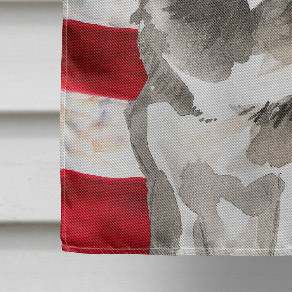 Patriotic USA Alaskan Malamute House Flag 28x40 Porch Sleeve Pole Decorative Outside Yard Banner Artwork Wall Hanging, Polyester