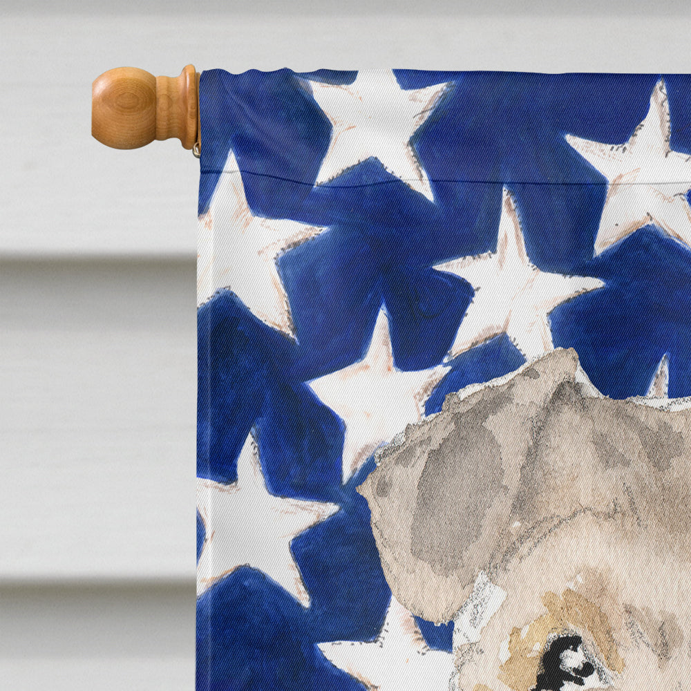 Patriotic USA Lakeland Terrier House Flag 28x40 Porch Sleeve Pole Decorative Outside Yard Banner Artwork Wall Hanging, Polyester