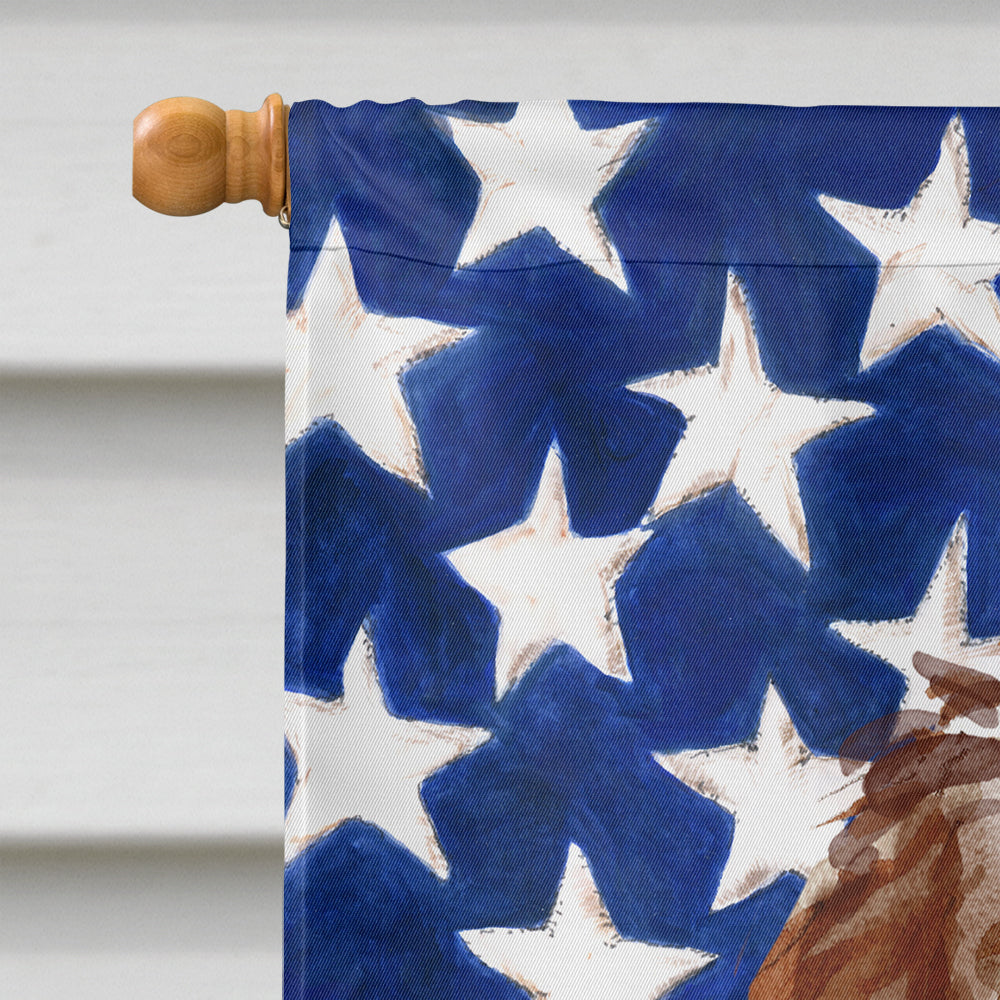 Patriotic USA Labradoodle House Flag 28x40 Porch Sleeve Pole Decorative Outside Yard Banner Artwork Wall Hanging, Polyester