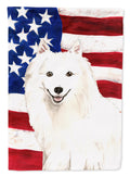 Patriotic USA Japanese Spitz House Flag 28x40 Porch Sleeve Pole Decorative Outside Yard Banner Artwork Wall Hanging, Polyester