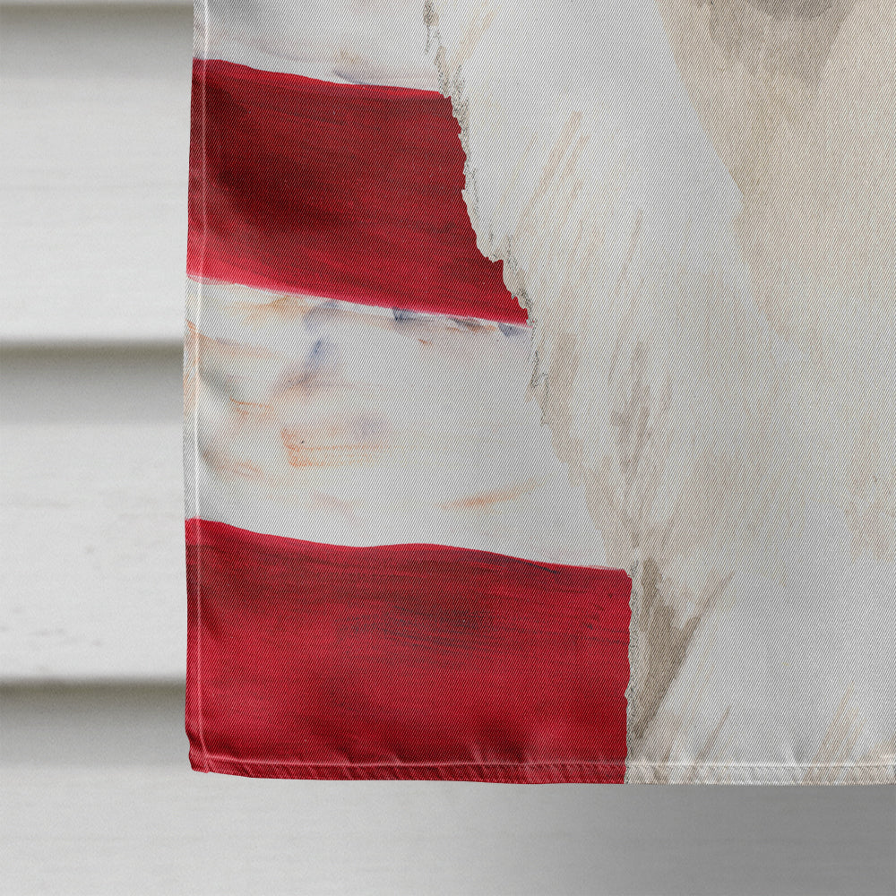 Patriotic USA Japanese Spitz House Flag 28x40 Porch Sleeve Pole Decorative Outside Yard Banner Artwork Wall Hanging, Polyester