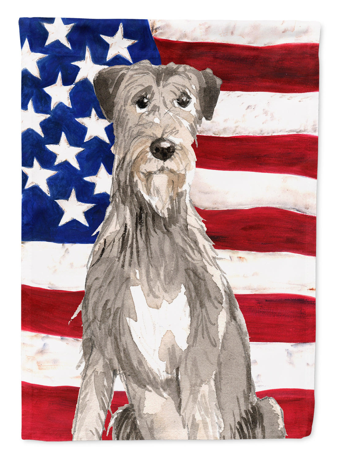 Patriotic USA Irish Wolfhound House Flag 28x40 Porch Sleeve Pole Decorative Outside Yard Banner Artwork Wall Hanging, Polyester