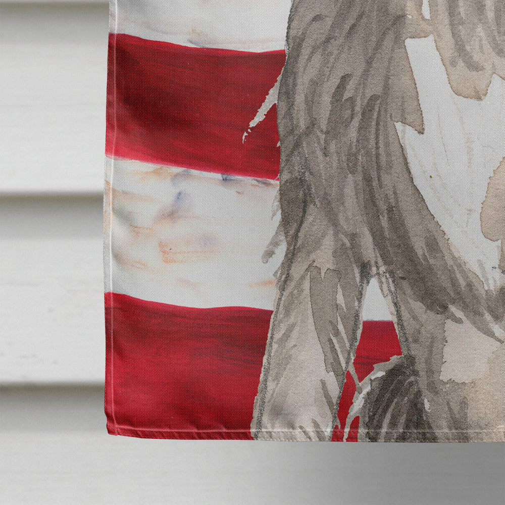 Patriotic USA Irish Wolfhound House Flag 28x40 Porch Sleeve Pole Decorative Outside Yard Banner Artwork Wall Hanging, Polyester