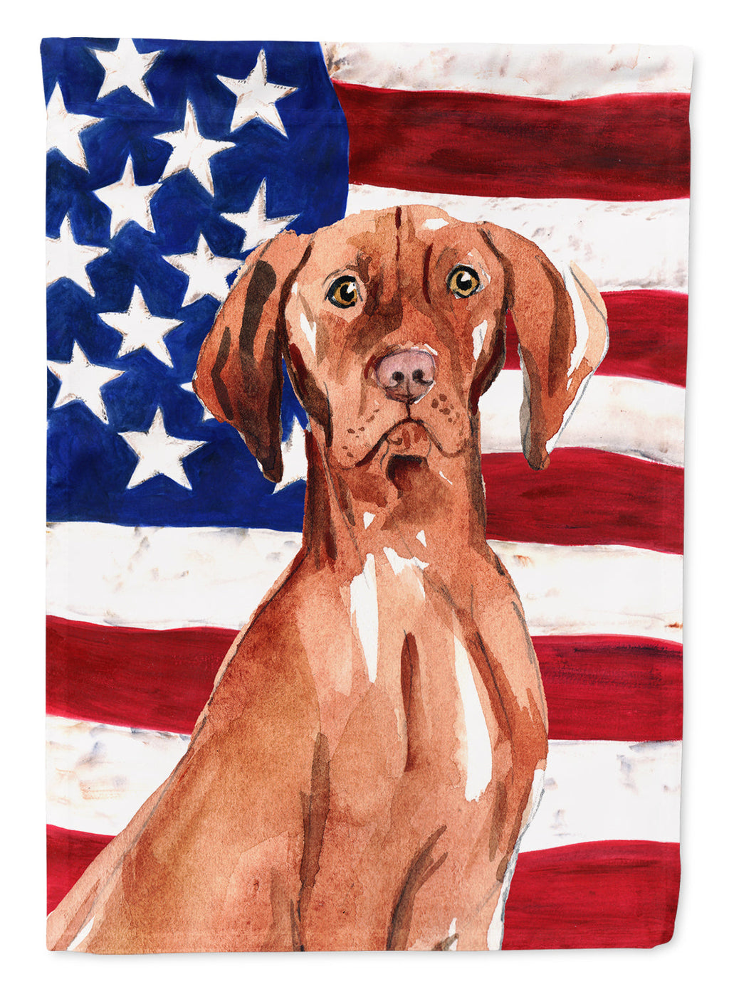 Patriotic USA Vizsla House Flag 28x40 Porch Sleeve Pole Decorative Outside Yard Banner Artwork Wall Hanging, Polyester