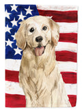 Patriotic USA Golden Retriever House Flag 28x40 Porch Sleeve Pole Decorative Outside Yard Banner Artwork Wall Hanging, Polyester