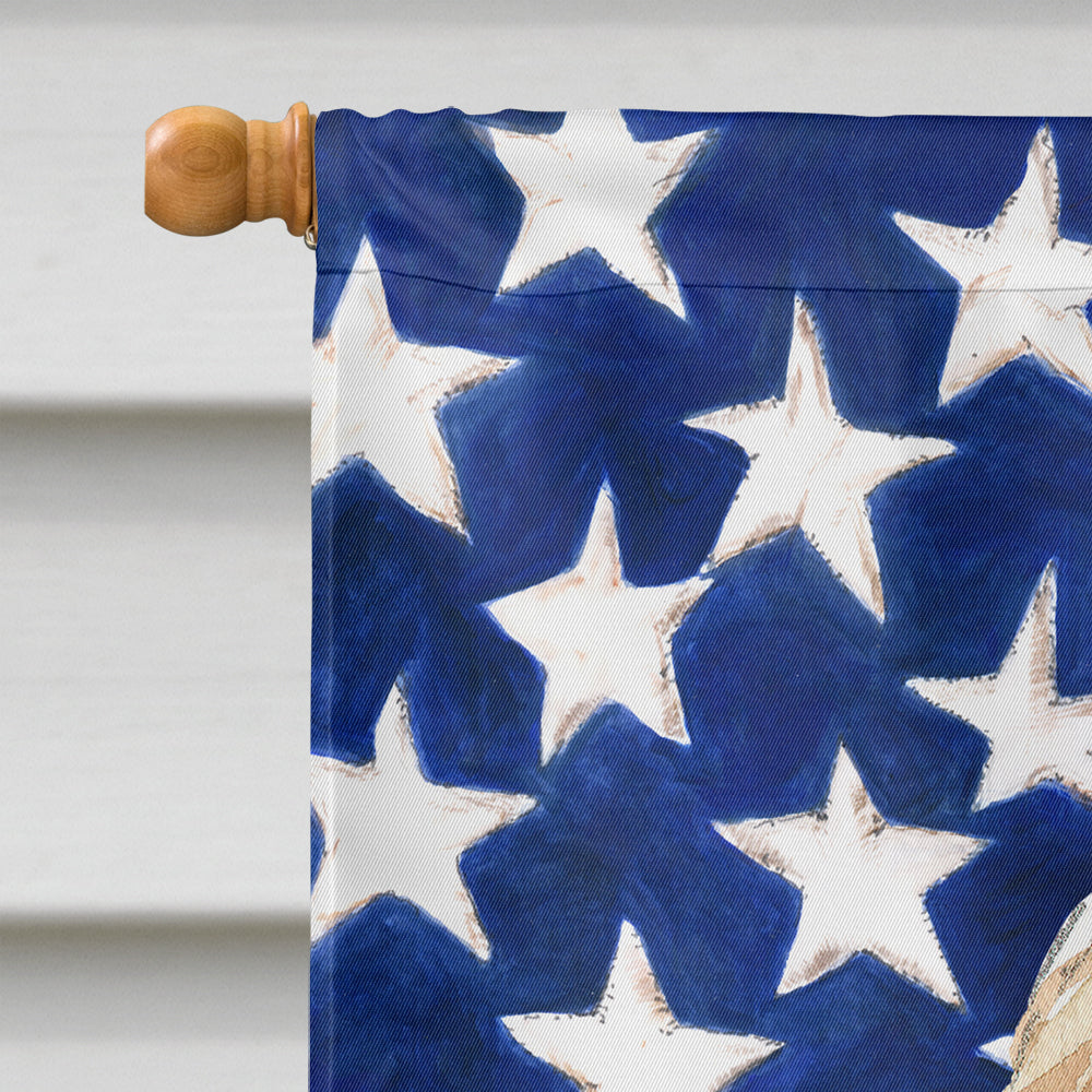Patriotic USA Goldendoodle House Flag 28x40 Porch Sleeve Pole Decorative Outside Yard Banner Artwork Wall Hanging, Polyester