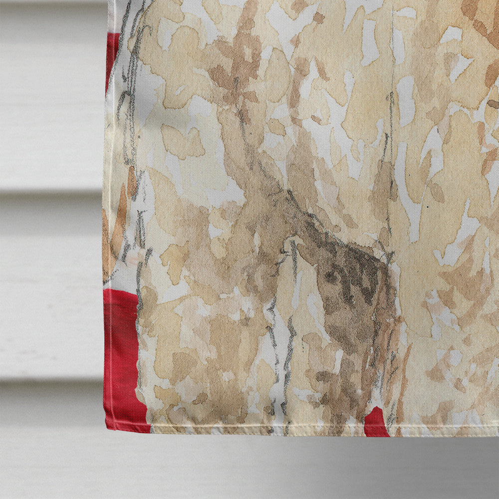 Patriotic USA Goldendoodle House Flag 28x40 Porch Sleeve Pole Decorative Outside Yard Banner Artwork Wall Hanging, Polyester