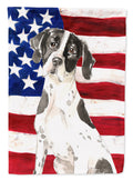 Patriotic USA English Pointer House Flag 28x40 Porch Sleeve Pole Decorative Outside Yard Banner Artwork Wall Hanging, Polyester