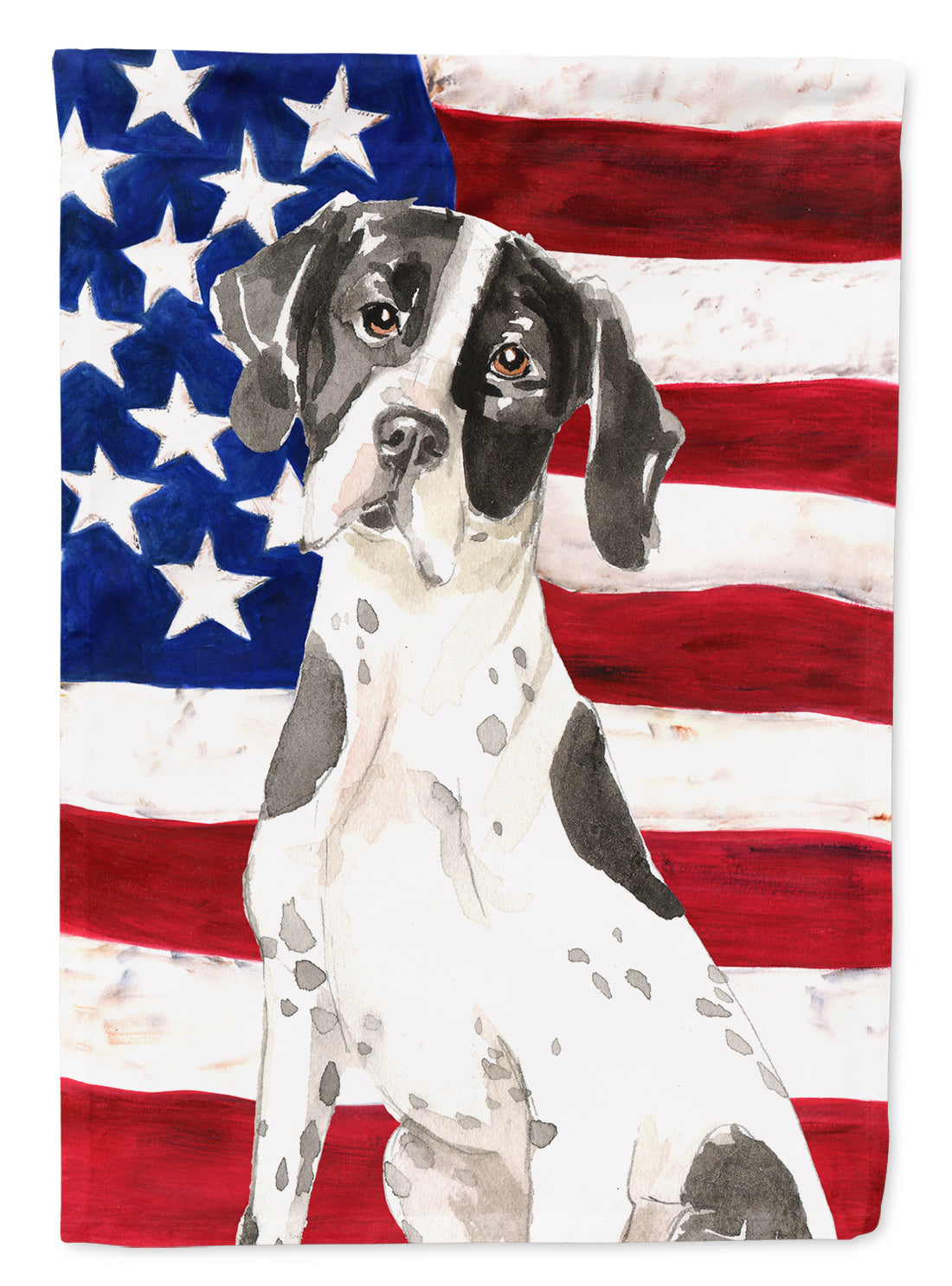 Patriotic USA English Pointer House Flag 28x40 Porch Sleeve Pole Decorative Outside Yard Banner Artwork Wall Hanging, Polyester