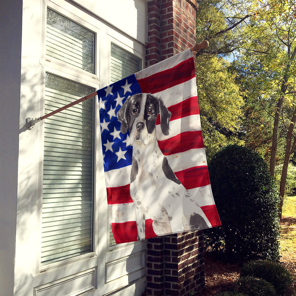Patriotic USA English Pointer House Flag 28x40 Porch Sleeve Pole Decorative Outside Yard Banner Artwork Wall Hanging, Polyester