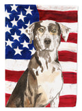 Patriotic USA Catahoula Leopard Dog House Flag 28x40 Porch Sleeve Pole Decorative Outside Yard Banner Artwork Wall Hanging, Polyester
