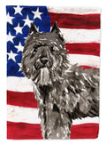 Patriotic USA Bouvier des Flandres House Flag 28x40 Porch Sleeve Pole Decorative Outside Yard Banner Artwork Wall Hanging, Polyester