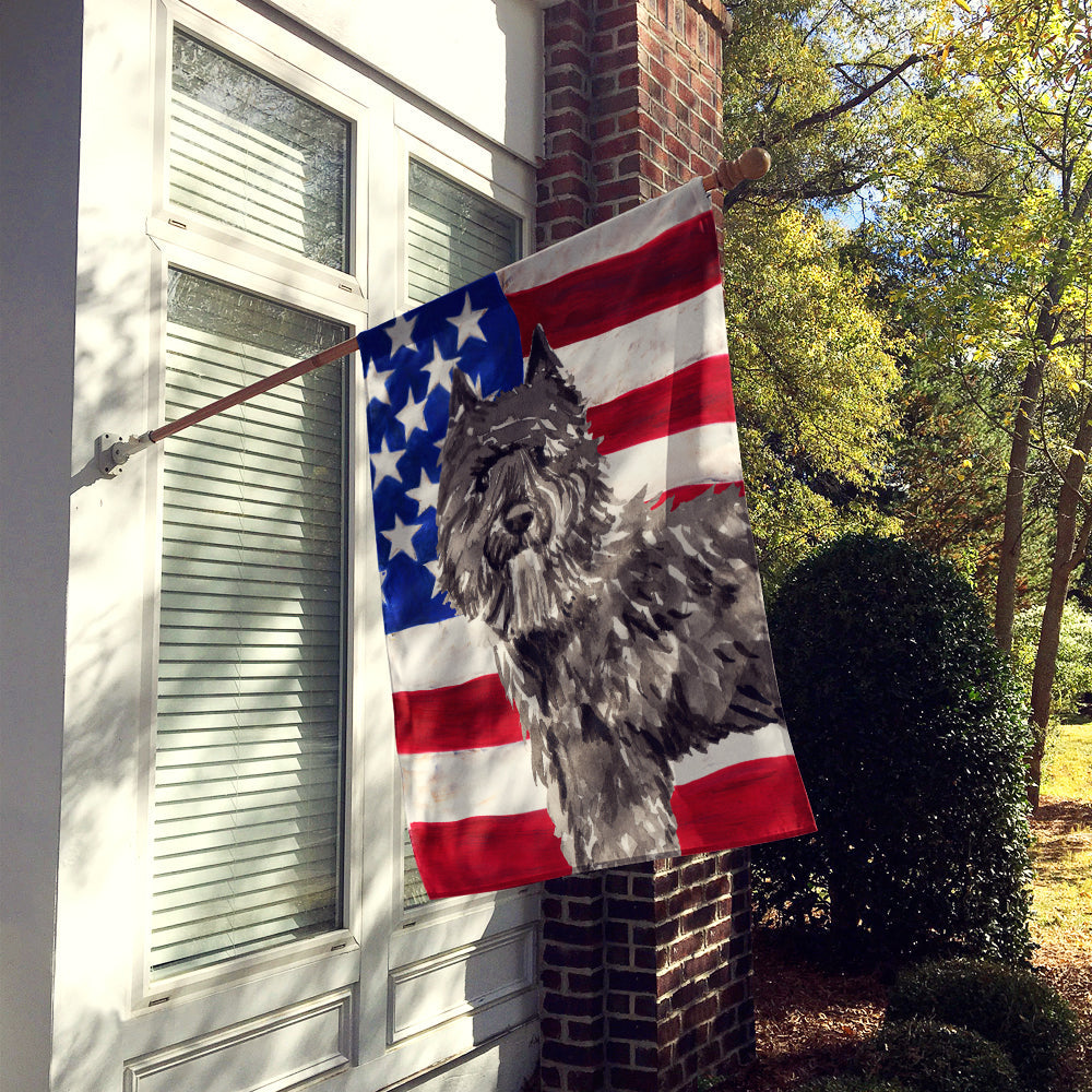 Patriotic USA Bouvier des Flandres House Flag 28x40 Porch Sleeve Pole Decorative Outside Yard Banner Artwork Wall Hanging, Polyester
