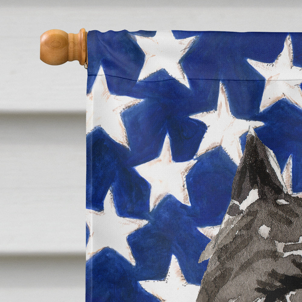 Patriotic USA Bouvier des Flandres House Flag 28x40 Porch Sleeve Pole Decorative Outside Yard Banner Artwork Wall Hanging, Polyester