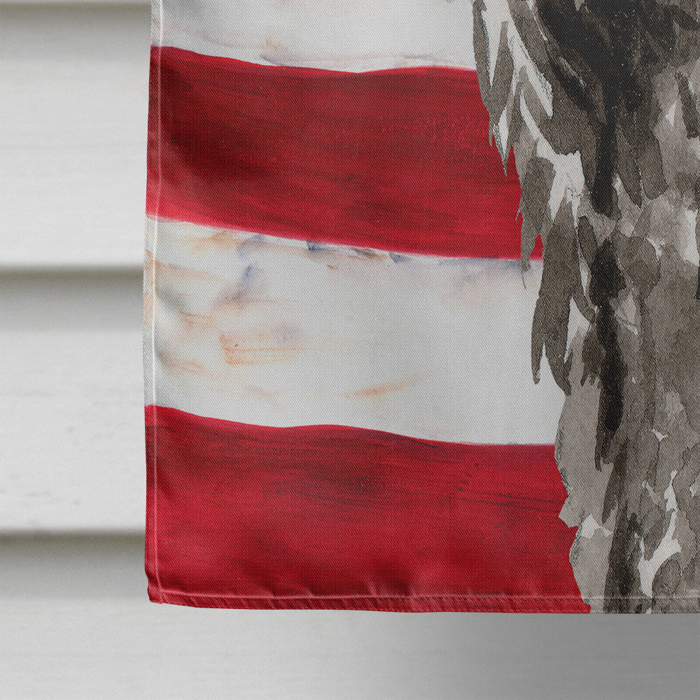 Patriotic USA Bouvier des Flandres House Flag 28x40 Porch Sleeve Pole Decorative Outside Yard Banner Artwork Wall Hanging, Polyester
