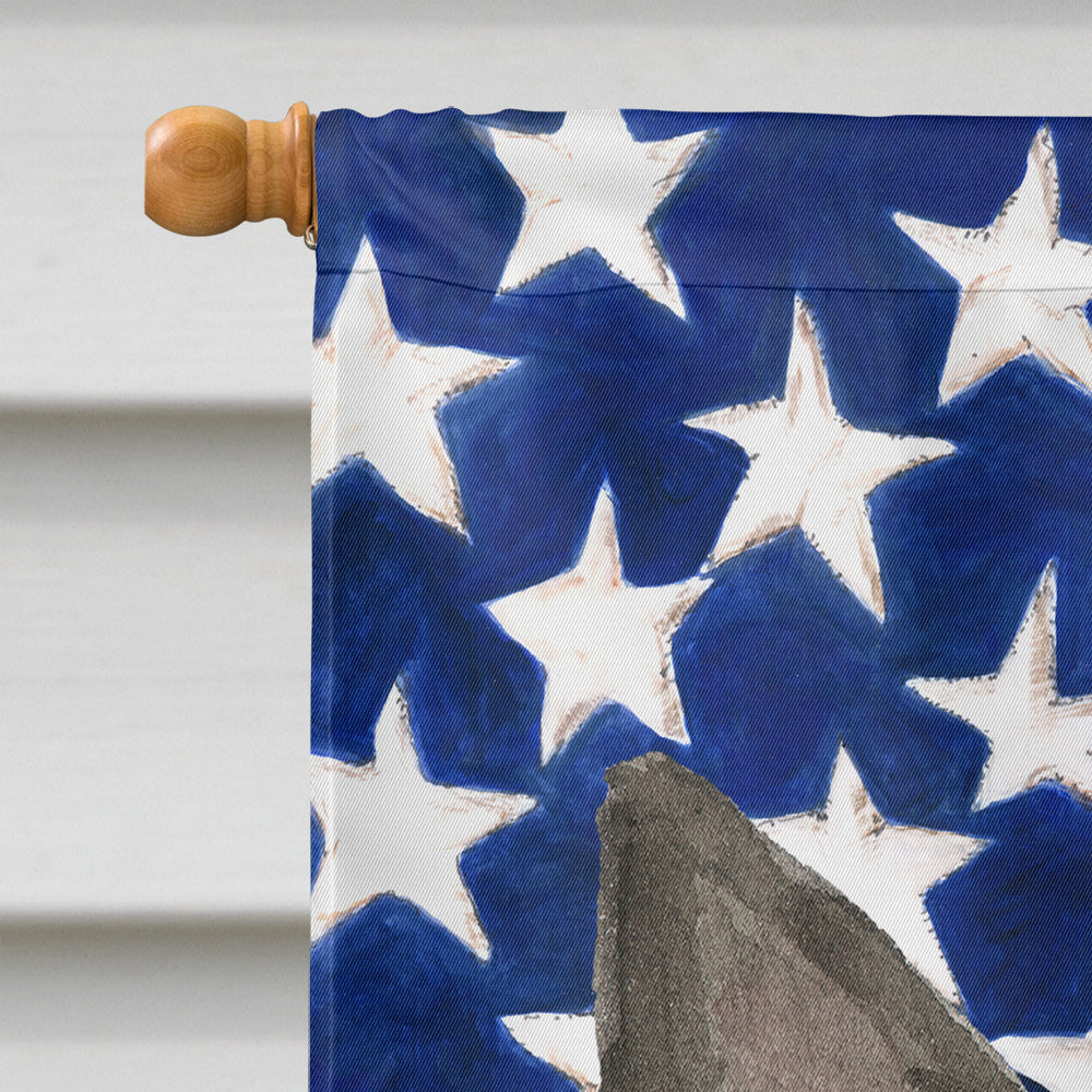 Patriotic USA Boston Terrier House Flag 28x40 Porch Sleeve Pole Decorative Outside Yard Banner Artwork Wall Hanging, Polyester